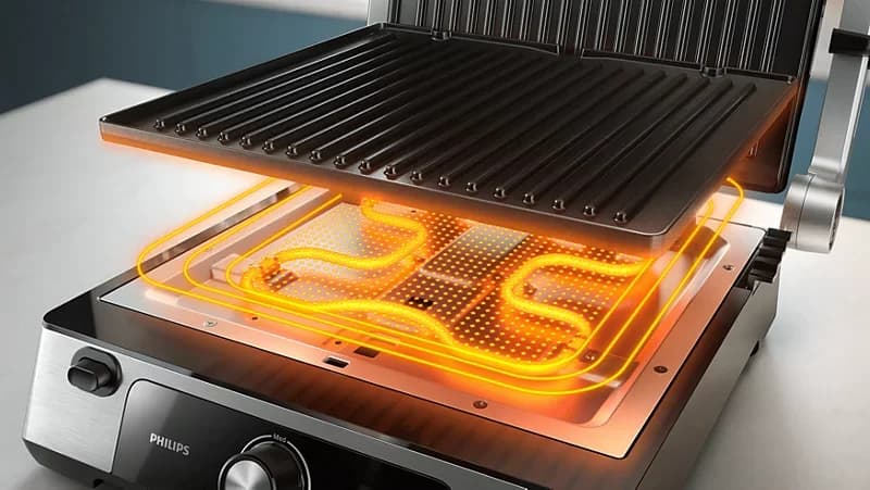 Philips 5000 Serisi HD6301/90 2200W Izgara ve Tost Makinesi,Çıkarılabilir Plakalar, Izgara için Tam Açılır, Yapışmaz Plakalar, Yükseklık Ayarı, ürün görseli 2