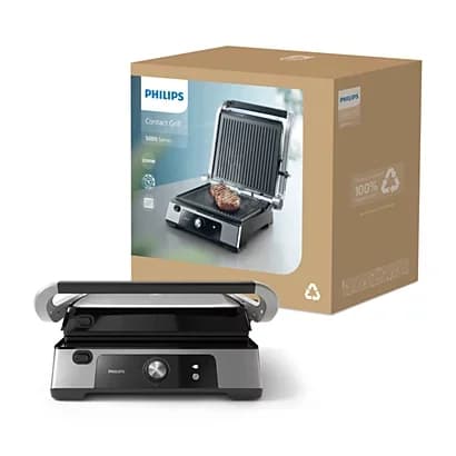 Philips 5000 Serisi HD6301/90 2200W Izgara ve Tost Makinesi,Çıkarılabilir Plakalar, Izgara için Tam Açılır, Yapışmaz Plakalar, Yükseklık Ayarı, ürün görseli 4