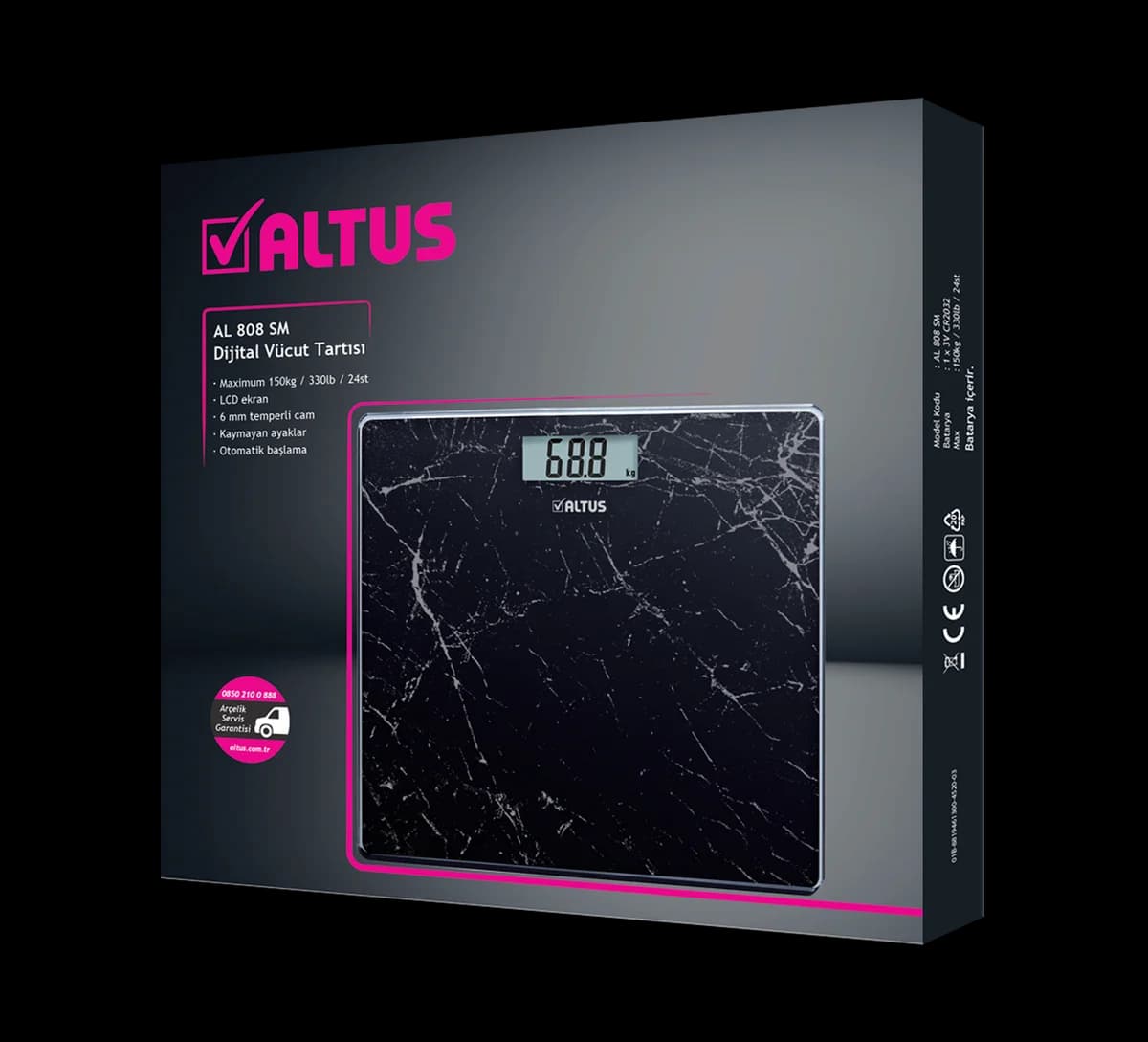Altus AL 808 SM Dijital Banyo Tartısı (LCD Ekran, 150 kg) ürün görseli 3