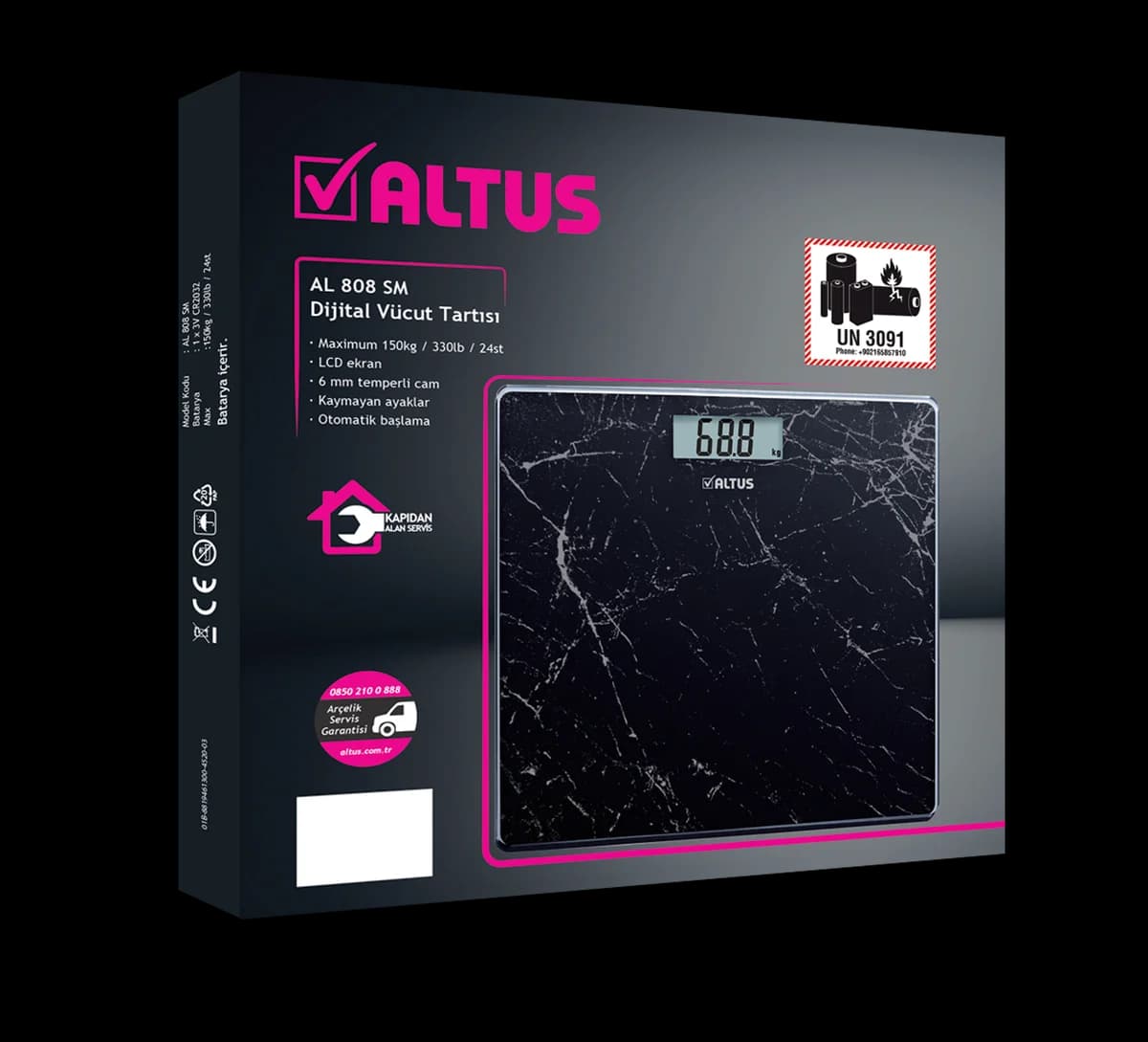 Altus AL 808 SM Dijital Banyo Tartısı (LCD Ekran, 150 kg) ürün görseli 4