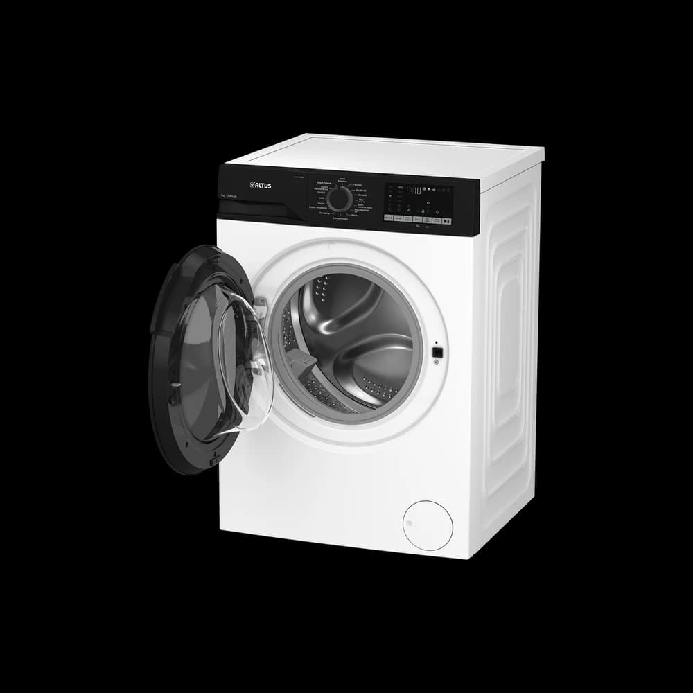 Altus AL CM 91254 D Çamaşır Makinesi (9 kg - 1200 Devir - Inverter Motor - Beyaz Pano / Siyah Kapak / Door Cover) ürün görseli 2