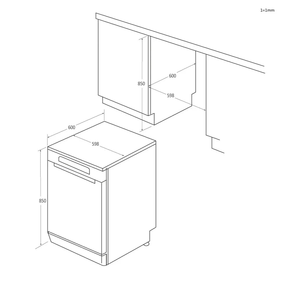 Hoover HF 5B2S1PX-17 10 Programlı, Inox ürün görseli 2